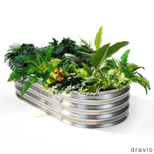 Metal Raised Garden Bed - Open Bottom Planter Box, Rustproof for Backyard Patio, Silver